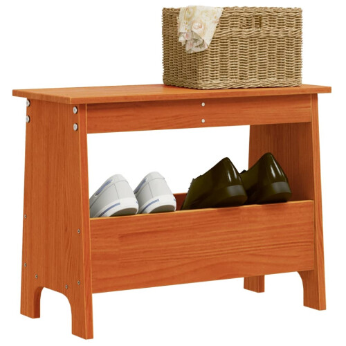 Berkfield Hall Bench Wax Brown 60x28x45 cm Solid Wood Pine