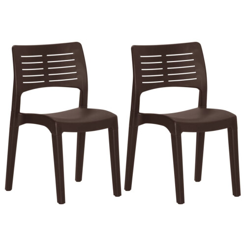 Berkfield Garden Chairs 2 pcs Mocha Polypropylene 1
