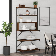 Berkfield Baker's Rack 6-Tier Brown Oak 90x40x180 cm Engineered Wood