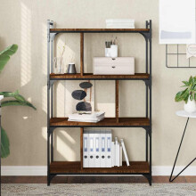 Berkfield Bookcase 4-Tier Brown Oak 76x32x123 cm Engineered Wood
