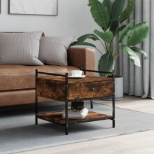 Berkfield Coffee Table Smoked Oak 50x50x50 cm Engineered Wood