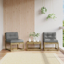 Berkfield Garden Sofas with Cushions 2pcs Impregnated Wood Pine