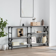 Berkfield Console Table Grey Sonoma 150x29x76.5 cm Engineered Wood