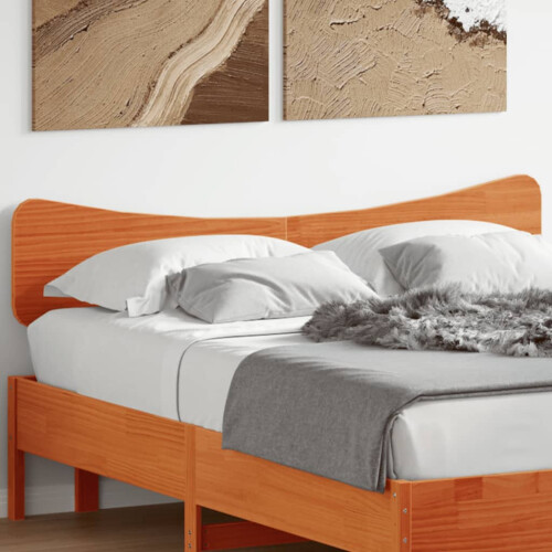 Berkfield Headboard Wax Brown 140 cm Solid Wood Pine