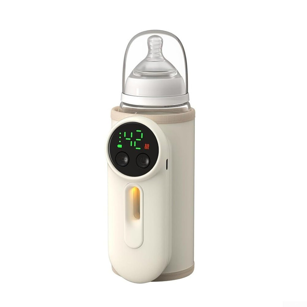 Portable USB Baby Bottle Warmer 8000mAh Rechargeable Milk Heater for Travel Fits Multiple Bottle Sizes