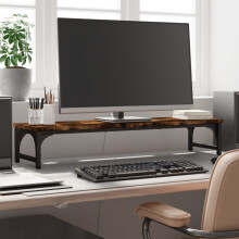 Berkfield Monitor Stand Smoked Oak 85x23x15.5 cm Engineered Wood