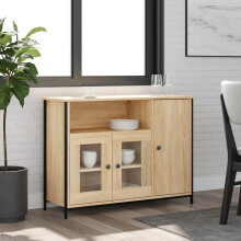 Berkfield Sideboard Sonoma Oak 100x35x75 cm Engineered Wood