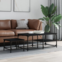 Berkfield Nesting Coffee Tables 2 pcs Black Engineered Wood