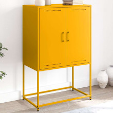 Berkfield Highboard Mustard Yellow 68.5x38.5x107 cm Steel