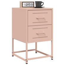 Berkfield Bedside Cabinets 2 pcs Pink 36x39x60.5 cm Steel