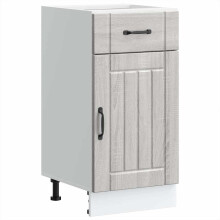 Berkfield Kitchen Base Cabinet Lucca Grey Sonoma Engineered Wood