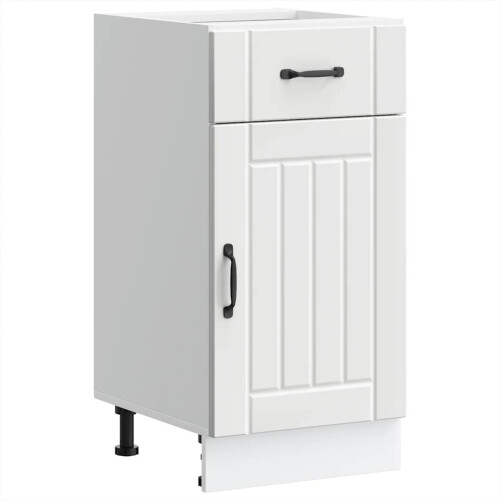 Berkfield Kitchen Base Cabinet Lucca White Engineered Wood