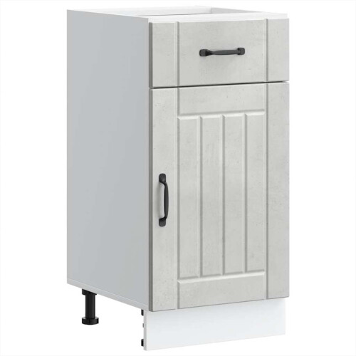 Berkfield Kitchen Base Cabinet Lucca Concrete Grey Engineered Wood