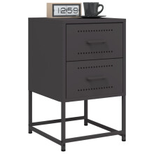 Berkfield Bedside Cabinets 2 pcs Black 36x39x60.5 cm Steel