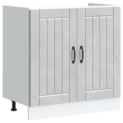 Berkfield Sink Base Cabinet Lucca Concrete Grey Engineered Wood