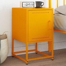 Berkfield Bedside Cabinet Mustard Yellow 36x39x60.5 cm Steel