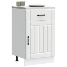 Berkfield Kitchen Base Cabinet Lucca White Engineered Wood