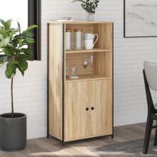 Berkfield Highboard Sonoma Oak 62x36x121.5 cm Engineered Wood