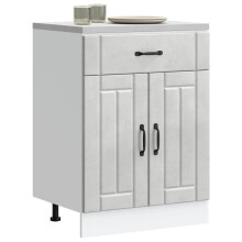 Berkfield Kitchen Base Cabinet Lucca Concrete Grey Engineered Wood