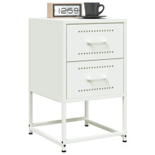 Berkfield Bedside Cabinets 2 pcs White 36x39x60.5 cm Steel