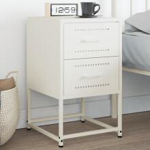 Berkfield Bedside Cabinet White 36x39x60.5 cm Steel