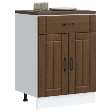 Berkfield Kitchen Base Cabinet Lucca Brown Oak Engineered Wood