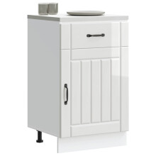 Berkfield Kitchen Base Cabinet Lucca High Gloss White Engineered Wood