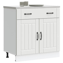 Berkfield Kitchen Base Cabinet Lucca White Engineered Wood