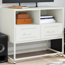 Berkfield TV Cabinet White 68x39x60.5 cm Steel