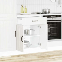 Berkfield Kitchen Base Cabinet Lucca White Engineered Wood