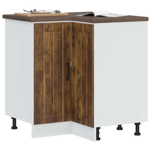 Berkfield Kitchen Corner Base Cabinet Lucca Smoked Oak Engineered Wood