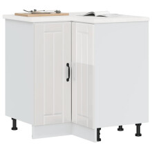 Berkfield Kitchen Corner Base Cabinet Lucca High Gloss White Engineered Wood