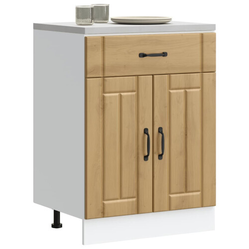 Berkfield Kitchen Base Cabinet Lucca Artisan Oak Engineered Wood