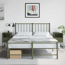 Berkfield Bedside Cabinets 2 pcs Olive Green 36x39x60.5 cm Steel