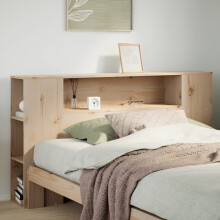 Berkfield Headboard with Storage 135 cm Solid Wood Pine
