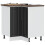 Berkfield Kitchen Corner Base Cabinet Lucca Black Engineered Wood 1