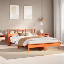 Berkfield Bookcase Bed without Mattress Wax Brown 120x200 cm Solid Wood Pine