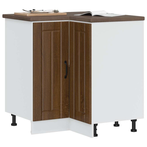 Berkfield Kitchen Corner Base Cabinet Lucca Brown Oak Engineered Wood