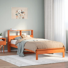 Berkfield Bookcase Bed without Mattress Wax Brown 90x200 cm Solid Wood Pine