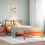 Berkfield Bookcase Bed without Mattress Wax Brown 90x200 cm Solid Wood Pine 1