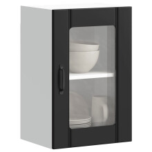 Berkfield Kitchen Wall Cabinet with Glass Door Lucca Black
