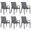 Berkfield Stackable Garden Chairs 6 pcs Grey Textilene Fabric 2