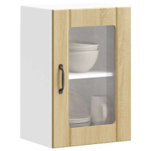Berkfield Kitchen Wall Cabinet with Glass Door Lucca Sonoma Oak