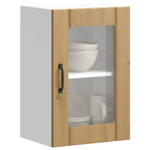 Berkfield Kitchen Wall Cabinet with Glass Door Lucca Artisan Oak