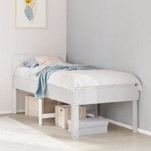Berkfield Bed Frame without Mattress White 90x190 cm Single Solid Wood Pine