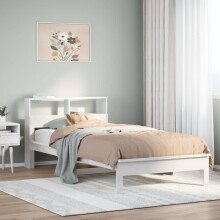 Berkfield Bookcase Bed without Mattress White 90x190 cm Single Solid Wood Pine