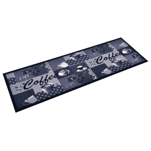 Berkfield Kitchen Carpet Washable Coffee Blue 60x300 cm 1