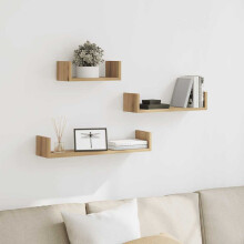 Berkfield Wall Shelves 3 pcs Artisan Oak Engineered Wood