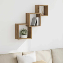 Berkfield Wall Cube Shelves Artisan Oak 68x15x68 cm Engineered Wood