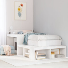 Berkfield Bedside Cabinet with Desk White 232x122x75 cm Solid Wood Pine